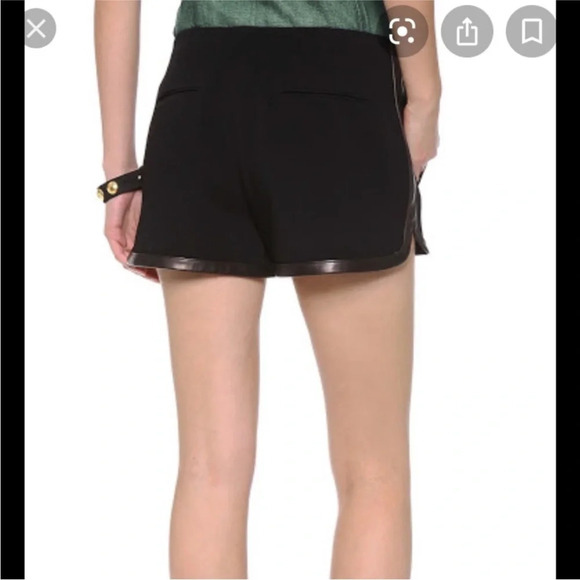 Rag & Bone Leather Trim Black Trouser Shorts Size 4 - Picture 3 of 8
